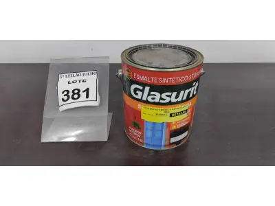LOTE 381 - 01 LATA DE ESMALTE SINTÉTICO COM 3,6L NA COR BRILHANTE AZUL REAL MARCA GLASURIT. (NO ESTADO) ATENÇÃO! FAZER A VISITAÇÃO ANTES DE ARREMATAR, NÃO SABEMOS SE FUNCIONA, LEILÃO NÃO TEM GARANTIA E NEM DEVOLUÇÃO, SUJEITO A POSSÍVEIS AVARIAS VISÍVEIS/OCULTAS E/OU AUSÊNCIA DE COMPONENTES.