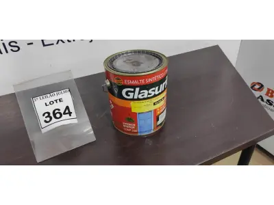 LOTE 364 - 01 LATA DE ESMALTE SINTÉTICO COM 3,6L NA COR BRILHANTE AZUL REAL MARCA GLASURIT. (NO ESTADO) ATENÇÃO! FAZER A VISITAÇÃO ANTES DE ARREMATAR, NÃO SABEMOS SE FUNCIONA, LEILÃO NÃO TEM GARANTIA E NEM DEVOLUÇÃO, SUJEITO A POSSÍVEIS AVARIAS VISÍVEIS/OCULTAS E/OU AUSÊNCIA DE COMPONENTES.