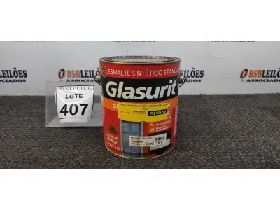 LOTE 407 - 01 LATA DE ESMALTE SINTÉTICO COM 3,6L NA COR BRILHANTE AZUL REAL MARCA GLASURIT. (NO ESTADO) ATENÇÃO! FAZER A VISITAÇÃO ANTES DE ARREMATAR, NÃO SABEMOS SE FUNCIONA, LEILÃO NÃO TEM GARANTIA E NEM DEVOLUÇÃO, SUJEITO A POSSÍVEIS AVARIAS VISÍVEIS/OCULTAS E/OU AUSÊNCIA DE COMPONENTES.