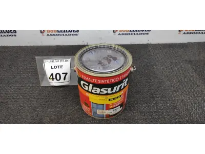 LOTE 407 - 01 LATA DE ESMALTE SINTÉTICO COM 3,6L NA COR BRILHANTE AZUL REAL MARCA GLASURIT. (NO ESTADO) ATENÇÃO! FAZER A VISITAÇÃO ANTES DE ARREMATAR, NÃO SABEMOS SE FUNCIONA, LEILÃO NÃO TEM GARANTIA E NEM DEVOLUÇÃO, SUJEITO A POSSÍVEIS AVARIAS VISÍVEIS/OCULTAS E/OU AUSÊNCIA DE COMPONENTES.