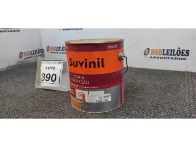 LOTE 390 - 01 LATA DE TINTA MARCA SUVINIL ESMALTE BRILHANTE NA COR VERMELHO 3.6L. (NOVO) (NO ESTADO) ATENÇÃO! FAZER A VISITAÇÃO ANTES DE ARREMATAR, NÃO SABEMOS SE FUNCIONA. LEILÃO NÃO TEM GARANTIA E NEM DEVOLUÇÃO, SUJEITO A POSSÍVEIS AVARIAS VISÍVEIS/OCULTAS E/OU AUSÊNCIA DE COMPONENTES.