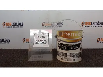 LOTE 260 - 01 LATA DE ESMALTE SINTÉTICO PREMIERLUX DE 3,6L NA COR BRANCO GELO MARCA PREMIER. (NO ESTADO) ATENÇÃO! FAZER A VISITAÇÃO ANTES DE ARREMATAR, NÃO SABEMOS SE FUNCIONA, LEILÃO NÃO TEM GARANTIA E NEM DEVOLUÇÃO, SUJEITO A POSSÍVEIS AVARIAS VISÍVEIS/OCULTAS E/OU AUSÊNCIA DE COMPONENTES.