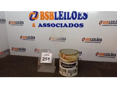 LOTE 251 - 01 LATA DE ESMALTE SINTÉTICO PREMIERLUX DE 3,6L NA COR CINZA MÉDIO MARCA PREMIER. (NO ESTADO) ATENÇÃO! FAZER A VISITAÇÃO ANTES DE ARREMATAR, NÃO SABEMOS SE FUNCIONA, LEILÃO NÃO TEM GARANTIA E NEM DEVOLUÇÃO, SUJEITO A POSSÍVEIS AVARIAS VISÍVEIS/OCULTAS E/OU AUSÊNCIA DE COMPONENTES.