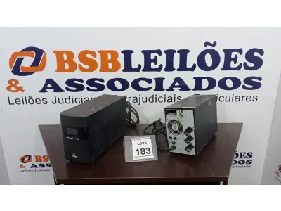 LOTE 183 - 02 NOBREAKS. (NO ESTADO) ATENÇÃO! FAZER A VISITAÇÃO ANTES DE ARREMATAR, NÃO SABEMOS SE FUNCIONA. LEILÃO NÃO TEM GARANTIA E NEM DEVOLUÇÃO, SUJEITO A POSSÍVEIS AVARIAS VISÍVEIS/OCULTAS E/OU AUSÊNCIA DE COMPONENTES.