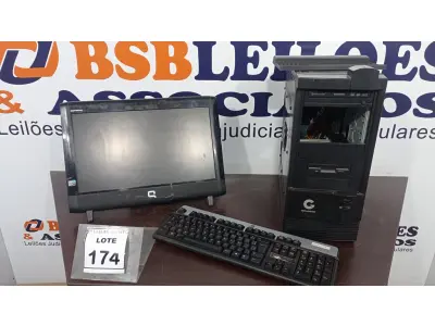 LOTE 174 - 01 ALL IN ONE MARCA COMPAQ. (NO ESTADO) ATENÇÃO! FAZER A VISITAÇÃO ANTES DE ARREMATAR, NÃO SABEMOS SE FUNCIONA. LEILÃO NÃO TEM GARANTIA E NEM DEVOLUÇÃO, SUJEITO A POSSÍVEIS AVARIAS VISÍVEIS/OCULTAS E/OU AUSÊNCIA DE COMPONENTES.
