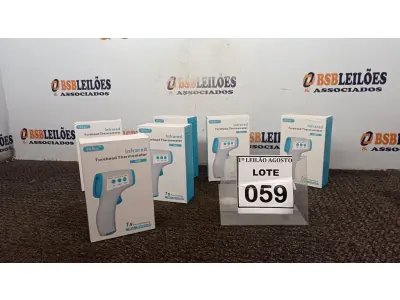 LOTE 059 - 06 TERMÔMETROS DIGITAIS INFRAVERMELHOS. (NO ESTADO) ATENÇÃO! FAZER A VISITAÇÃO ANTES DE ARREMATAR, NÃO SABEMOS SE FUNCIONA. LEILÃO NÃO TEM GARANTIA E NEM DEVOLUÇÃO, SUJEITO A POSSÍVEIS AVARIAS VISÍVEIS/OCULTAS E/OU AUSÊNCIA DE COMPONENTES.