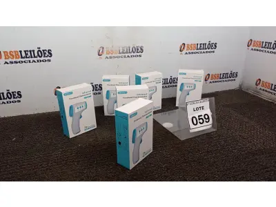 LOTE 059 - 06 TERMÔMETROS DIGITAIS INFRAVERMELHOS. (NO ESTADO) ATENÇÃO! FAZER A VISITAÇÃO ANTES DE ARREMATAR, NÃO SABEMOS SE FUNCIONA. LEILÃO NÃO TEM GARANTIA E NEM DEVOLUÇÃO, SUJEITO A POSSÍVEIS AVARIAS VISÍVEIS/OCULTAS E/OU AUSÊNCIA DE COMPONENTES.