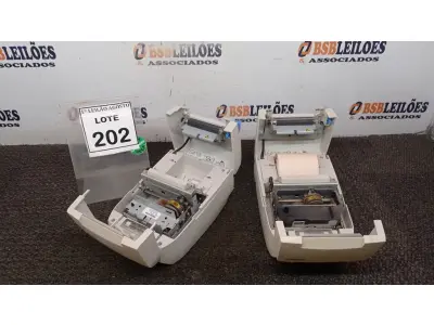 LOTE 202 - 02 IMPRESSORAS DE ETIQUETAS MARCA DIEBOLD. (NO ESTADO) ATENÇÃO! FAZER A VISITAÇÃO ANTES DE ARREMATAR, NÃO SABEMOS SE FUNCIONA, LEILÃO NÃO TEM GARANTIA E NEM DEVOLUÇÃO, SUJEITO A POSSÍVEIS AVARIAS VISÍVEIS/OCULTAS E/OU AUSÊNCIA DE COMPONENTES.