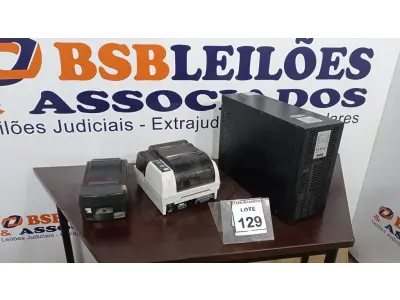 LOTE 129 - 02 IMPRESSORAS DE ETIQUETA E 01 NOBREAK MARCA SMS. (NO ESTADO) ATENÇÃO! FAZER A VISITAÇÃO ANTES DE ARREMATAR, NÃO SABEMOS SE FUNCIONA. LEILÃO NÃO TEM GARANTIA E NEM DEVOLUÇÃO, SUJEITO A POSSÍVEIS AVARIAS VISÍVEIS/OCULTAS E/OU AUSÊNCIA DE COMPONENTES.