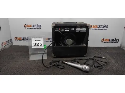 LOTE 325 - 01 AMPLIFICADOR COM MICROFONE E CABO. (NO ESTADO) ATENÇÃO! FAZER A VISITAÇÃO ANTES DE ARREMATAR, NÃO SABEMOS SE FUNCIONA, LEILÃO NÃO TEM GARANTIA E NEM DEVOLUÇÃO, SUJEITO A POSSÍVEIS AVARIAS VISÍVEIS/OCULTAS E/OU AUSÊNCIA DE COMPONENTES.