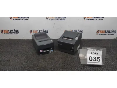 LOTE 035 - 02 IMPRESSORAS DE CUPONS. (NO ESTADO) ATENÇÃO! FAZER A VISITAÇÃO ANTES DE ARREMATAR, NÃO SABEMOS SE FUNCIONA. LEILÃO NÃO TEM GARANTIA E NEM DEVOLUÇÃO, SUJEITO A POSSÍVEIS AVARIAS VISÍVEIS/OCULTAS E/OU AUSÊNCIA DE COMPONENTES.