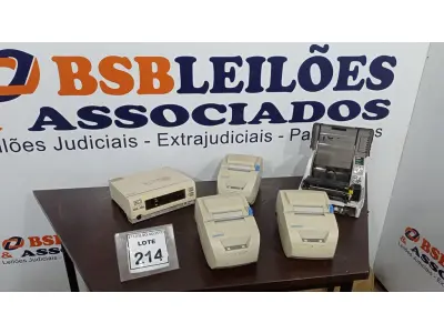 LOTE 214 - 03 IMPRESSORAS DE ETIQUETA MARCA DIEBOLD, 01 IMPRESSORA ZEBRA E 01 OXIMETRO DE PULSO. (NO ESTADO) ATENÇÃO! FAZER A VISITAÇÃO ANTES DE ARREMATAR, NÃO SABEMOS SE FUNCIONA, LEILÃO NÃO TEM GARANTIA E NEM DEVOLUÇÃO, SUJEITO A POSSÍVEIS AVARIAS VISÍVEIS/OCULTAS E/OU AUSÊNCIA DE COMPONENTES.