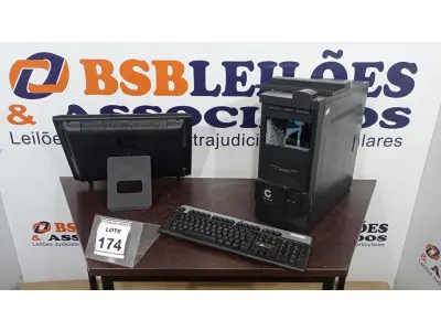 LOTE 174 - 01 ALL IN ONE MARCA COMPAQ. (NO ESTADO) ATENÇÃO! FAZER A VISITAÇÃO ANTES DE ARREMATAR, NÃO SABEMOS SE FUNCIONA. LEILÃO NÃO TEM GARANTIA E NEM DEVOLUÇÃO, SUJEITO A POSSÍVEIS AVARIAS VISÍVEIS/OCULTAS E/OU AUSÊNCIA DE COMPONENTES.
