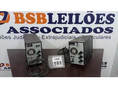 LOTE 183 - 02 NOBREAKS. (NO ESTADO) ATENÇÃO! FAZER A VISITAÇÃO ANTES DE ARREMATAR, NÃO SABEMOS SE FUNCIONA. LEILÃO NÃO TEM GARANTIA E NEM DEVOLUÇÃO, SUJEITO A POSSÍVEIS AVARIAS VISÍVEIS/OCULTAS E/OU AUSÊNCIA DE COMPONENTES.