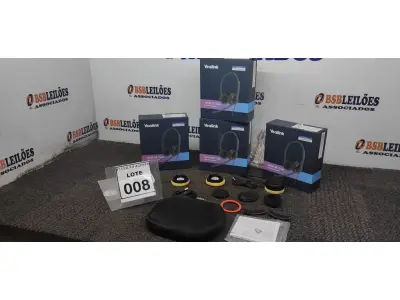 LOTE 008 - 04 HEADSET COM MICROFONE MARCA YEALINK. (NO ESTADO) ATENÇÃO! FAZER A VISITAÇÃO ANTES DE ARREMATAR, NÃO SABEMOS SE FUNCIONA. LEILÃO NÃO TEM GARANTIA E NEM DEVOLUÇÃO, SUJEITO A POSSÍVEIS AVARIAS VISÍVEIS/OCULTAS E/OU AUSÊNCIA DE COMPONENTES.