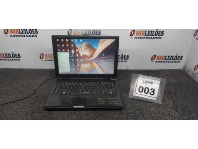 LOTE 003 - 01 NOTEBOOK MARCA CCE. (NO ESTADO) ATENÇÃO! FAZER A VISITAÇÃO ANTES DE ARREMATAR, NÃO SABEMOS SE FUNCIONA. LEILÃO NÃO TEM GARANTIA E NEM DEVOLUÇÃO, SUJEITO A POSSÍVEIS AVARIAS VISÍVEIS/OCULTAS E/OU AUSÊNCIA DE COMPONENTES.
