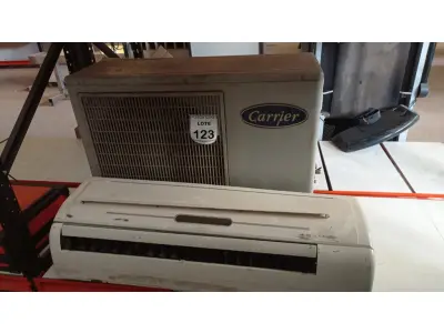 LOTE 123 - 01 AR CONDICIONADO MODELO SPRINGER MARCA CARRIER. (NO ESTADO) ATENÇÃO! FAZER A VISITAÇÃO ANTES DE ARREMATAR, NÃO SABEMOS SE FUNCIONA, LEILÃO NÃO TEM GARANTIA E NEM DEVOLUÇÃO, SUJEITO A POSSÍVEIS AVARIAS VISÍVEIS/OCULTAS E/OU AUSÊNCIA DE COMPONENTES.