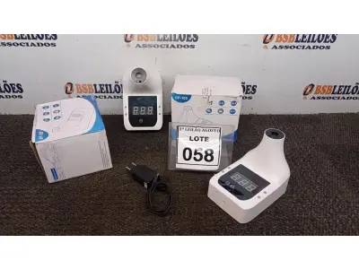 LOTE 058 - 02 TERMÔMETROS DIGITAIS INFRAVERMELHO. (NO ESTADO) ATENÇÃO! FAZER A VISITAÇÃO ANTES DE ARREMATAR, NÃO SABEMOS SE FUNCIONA. LEILÃO NÃO TEM GARANTIA E NEM DEVOLUÇÃO, SUJEITO A POSSÍVEIS AVARIAS VISÍVEIS/OCULTAS E/OU AUSÊNCIA DE COMPONENTES.