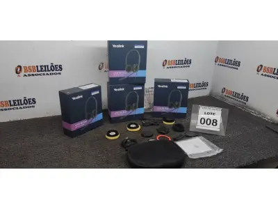 LOTE 008 - 04 HEADSET COM MICROFONE MARCA YEALINK. (NO ESTADO) ATENÇÃO! FAZER A VISITAÇÃO ANTES DE ARREMATAR, NÃO SABEMOS SE FUNCIONA. LEILÃO NÃO TEM GARANTIA E NEM DEVOLUÇÃO, SUJEITO A POSSÍVEIS AVARIAS VISÍVEIS/OCULTAS E/OU AUSÊNCIA DE COMPONENTES.