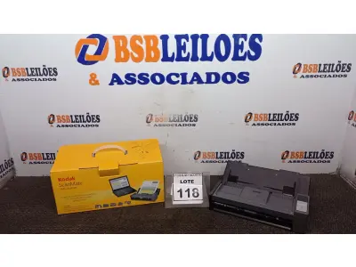 LOTE 118 - 01 SCANER I940 MARCA KODAK. (NO ESTADO) ATENÇÃO! FAZER A VISITAÇÃO ANTES DE ARREMATAR, NÃO SABEMOS SE FUNCIONA. LEILÃO NÃO TEM GARANTIA E NEM DEVOLUÇÃO, SUJEITO A POSSÍVEIS AVARIAS VISÍVEIS/OCULTAS E/OU AUSÊNCIA DE COMPONENTES.