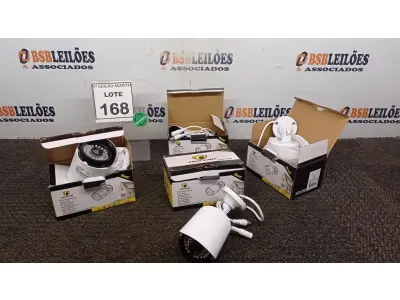 LOTE 168 - 04 CÂMERAS DE MONITORAMENTO AHD 1080P MARCA JORTAN. (NO ESTADO) ATENÇÃO! FAZER A VISITAÇÃO ANTES DE ARREMATAR, NÃO SABEMOS SE FUNCIONA, LEILÃO NÃO TEM GARANTIA E NEM DEVOLUÇÃO, SUJEITO A POSSÍVEIS AVARIAS VISÍVEIS/OCULTAS E/OU AUSÊNCIA DE COMPONENTES.