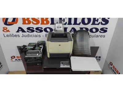 LOTE 324 - 01 IMPRESSORA P2015DNM 01 NOTEBOOK MARCA HP, 14 THIN CLIENTE, 01 MOLDENM 01 BLUERAY, 01 SOM PARA CARRO E 07 PROTETORES FACIAL. (NO ESTADO) ATENÇÃO! FAZER A VISITAÇÃO ANTES DE ARREMATAR, NÃO SABEMOS SE FUNCIONA, LEILÃO NÃO TEM GARANTIA E NEM DEVOLUÇÃO, SUJEITO A POSSÍVEIS AVARIAS VISÍVEIS/OCULTAS E/OU AUSÊNCIA DE COMPONENTES.