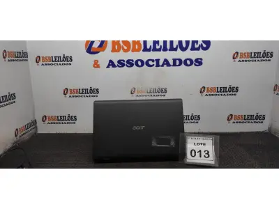 LOTE 013 - 01 NOTEBOOK MARCA ACER. (NO ESTADO) ATENÇÃO! FAZER A VISITAÇÃO ANTES DE ARREMATAR, NÃO SABEMOS SE FUNCIONA. LEILÃO NÃO TEM GARANTIA E NEM DEVOLUÇÃO, SUJEITO A POSSÍVEIS AVARIAS VISÍVEIS/OCULTAS E/OU AUSÊNCIA DE COMPONENTES.