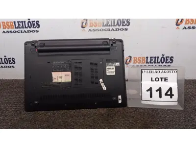 LOTE 114 - 01 NOTEBOOK MARCA ASUS. (NO ESTADO) ATENÇÃO! FAZER A VISITAÇÃO ANTES DE ARREMATAR, NÃO SABEMOS SE FUNCIONA. LEILÃO NÃO TEM GARANTIA E NEM DEVOLUÇÃO, SUJEITO A POSSÍVEIS AVARIAS VISÍVEIS/OCULTAS E/OU AUSÊNCIA DE COMPONENTES.