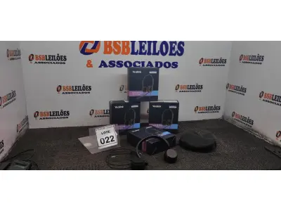 LOTE 022 - 04 HEADSET COM MICROFONE MARCA YEALINK. (NO ESTADO) ATENÇÃO! FAZER A VISITAÇÃO ANTES DE ARREMATAR, NÃO SABEMOS SE FUNCIONA. LEILÃO NÃO TEM GARANTIA E NEM DEVOLUÇÃO, SUJEITO A POSSÍVEIS AVARIAS VISÍVEIS/OCULTAS E/OU AUSÊNCIA DE COMPONENTES.