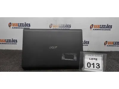 LOTE 013 - 01 NOTEBOOK MARCA ACER. (NO ESTADO) ATENÇÃO! FAZER A VISITAÇÃO ANTES DE ARREMATAR, NÃO SABEMOS SE FUNCIONA. LEILÃO NÃO TEM GARANTIA E NEM DEVOLUÇÃO, SUJEITO A POSSÍVEIS AVARIAS VISÍVEIS/OCULTAS E/OU AUSÊNCIA DE COMPONENTES.