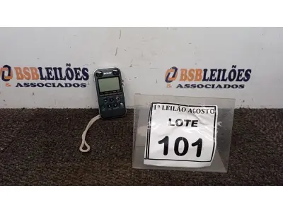LOTE 101 - 01 GRAVADOR DE VOZ MARCA SONY. (NO ESTADO) ATENÇÃO! FAZER A VISITAÇÃO ANTES DE ARREMATAR, NÃO SABEMOS SE FUNCIONA. LEILÃO NÃO TEM GARANTIA E NEM DEVOLUÇÃO, SUJEITO A POSSÍVEIS AVARIAS VISÍVEIS/OCULTAS E/OU AUSÊNCIA DE COMPONENTES.