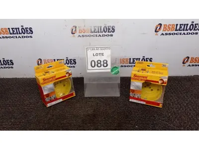 LOTE 088 - 02 SERRAS COPO MARCA STARRETT. (NO ESTADO) ATENÇÃO! FAZER A VISITAÇÃO ANTES DE ARREMATAR, NÃO SABEMOS SE FUNCIONA, LEILÃO NÃO TEM GARANTIA E NEM DEVOLUÇÃO, SUJEITO A POSSÍVEIS AVARIAS VISÍVEIS/OCULTAS E/OU AUSÊNCIA DE COMPONENTES.