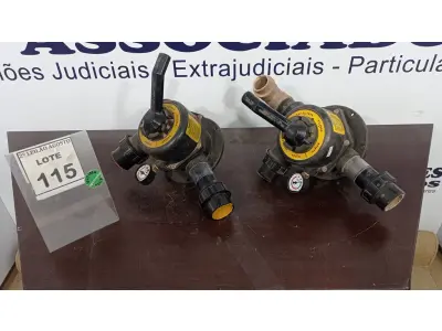 LOTE 115 - 02 VÁLVULAS DE BOMBA D’AGUA PARA PISCINA. (NO ESTADO) ATENÇÃO! FAZER A VISITAÇÃO ANTES DE ARREMATAR, NÃO SABEMOS SE FUNCIONA. LEILÃO NÃO TEM GARANTIA E NEM DEVOLUÇÃO, SUJEITO A POSSÍVEIS AVARIAS VISÍVEIS/OCULTAS E/OU AUSÊNCIA DE COMPONENTES.
