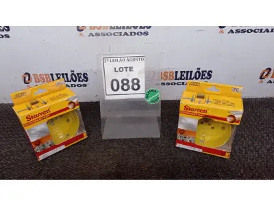 LOTE 088 - 02 SERRAS COPO MARCA STARRETT. (NO ESTADO) ATENÇÃO! FAZER A VISITAÇÃO ANTES DE ARREMATAR, NÃO SABEMOS SE FUNCIONA, LEILÃO NÃO TEM GARANTIA E NEM DEVOLUÇÃO, SUJEITO A POSSÍVEIS AVARIAS VISÍVEIS/OCULTAS E/OU AUSÊNCIA DE COMPONENTES.