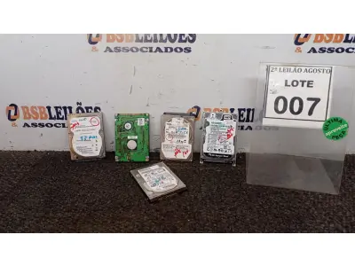 LOTE 007 - 05 HD PARA PC E VÁRIOS MOSQUETÕES. (NO ESTADO) ATENÇÃO! FAZER A VISITAÇÃO ANTES DE ARREMATAR, NÃO SABEMOS SE FUNCIONA, LEILÃO NÃO TEM GARANTIA E NEM DEVOLUÇÃO, SUJEITO A POSSÍVEIS AVARIAS VISÍVEIS/OCULTAS E/OU AUSÊNCIA DE COMPONENTES.
