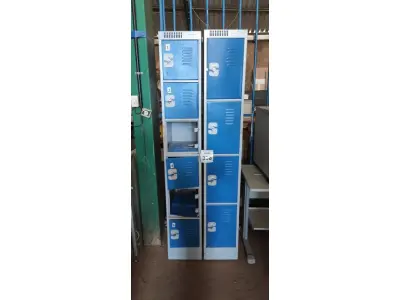 LOTE 338 - 02 ARMÁRIOS ALTO DE METAL 06 PORTAS COM TRANCA 1.80X0.30. (NO ESTADO) ATENÇÃO! FAZER A VISITAÇÃO ANTES DE ARREMATAR, NÃO SABEMOS SE FUNCIONA. LEILÃO NÃO TEM GARANTIA E NEM DEVOLUÇÃO, SUJEITO A POSSÍVEIS AVARIAS VISÍVEIS/OCULTAS E/OU AUSÊNCIA DE COMPONENTES.