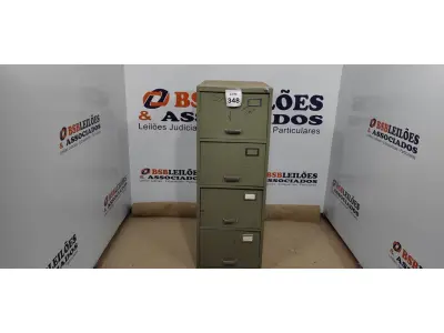 LOTE 348 - 01 ARQUIVO DE AÇO COM 04 GAVETAS. (NO ESTADO) ATENÇÃO! FAZER A VISITAÇÃO ANTES DE ARREMATAR, NÃO SABEMOS SE FUNCIONA, LEILÃO NÃO TEM GARANTIA E NEM DEVOLUÇÃO, SUJEITO A POSSÍVEIS AVARIAS VISÍVEIS/OCULTAS E/OU AUSÊNCIA DE COMPONENTES.