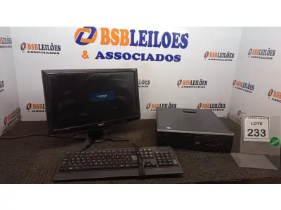 LOTE 233 - 01 COMPUTADOR. (NO ESTADO) ATENÇÃO! FAZER A VISITAÇÃO ANTES DE ARREMATAR, NÃO SABEMOS SE FUNCIONA. LEILÃO NÃO TEM GARANTIA E NEM DEVOLUÇÃO, SUJEITO A POSSÍVEIS AVARIAS VISÍVEIS/OCULTAS E/OU AUSÊNCIA DE COMPONENTES.