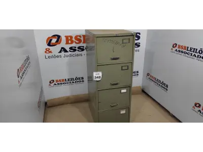 LOTE 348 - 01 ARQUIVO DE AÇO COM 04 GAVETAS. (NO ESTADO) ATENÇÃO! FAZER A VISITAÇÃO ANTES DE ARREMATAR, NÃO SABEMOS SE FUNCIONA, LEILÃO NÃO TEM GARANTIA E NEM DEVOLUÇÃO, SUJEITO A POSSÍVEIS AVARIAS VISÍVEIS/OCULTAS E/OU AUSÊNCIA DE COMPONENTES.