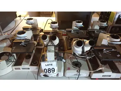 LOTE 089 - 09 MICROSCÓPIOS PARA RETIRADA DE PEÇAS. (NO ESTADO) ATENÇÃO! FAZER A VISITAÇÃO ANTES DE ARREMATAR, NÃO SABEMOS SE FUNCIONA, LEILÃO NÃO TEM GARANTIA E NEM DEVOLUÇÃO, SUJEITO A POSSÍVEIS AVARIAS VISÍVEIS/OCULTAS E/OU AUSÊNCIA DE COMPONENTES.