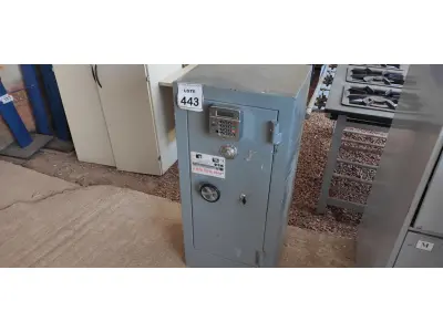 LOTE 443 - 01 COFRE. (NO ESTADO) ATENÇÃO! FAZER A VISITAÇÃO ANTES DE ARREMATAR, NÃO SABEMOS SE FUNCIONA. LEILÃO NÃO TEM GARANTIA E NEM DEVOLUÇÃO, SUJEITO A POSSÍVEIS AVARIAS VISÍVEIS/OCULTAS E/OU AUSÊNCIA DE COMPONENTES.