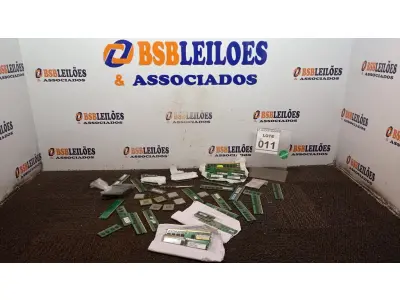 LOTE 011 - 01 LOTE GRANDE QUANTIDADE DE MEMORIAS PARA PC E NOTEBOOKS. (NO ESTADO) ATENÇÃO! FAZER A VISITAÇÃO ANTES DE ARREMATAR, NÃO SABEMOS SE FUNCIONA, LEILÃO NÃO TEM GARANTIA E NEM DEVOLUÇÃO, SUJEITO A POSSÍVEIS AVARIAS VISÍVEIS/OCULTAS E/OU AUSÊNCIA DE COMPONENTES.