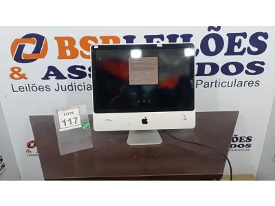 LOTE 117 - 01 IMAC  APPLE. (NO ESTADO) ATENÇÃO! FAZER A VISITAÇÃO ANTES DE ARREMATAR, NÃO SABEMOS SE FUNCIONA. LEILÃO NÃO TEM GARANTIA E NEM DEVOLUÇÃO, SUJEITO A POSSÍVEIS AVARIAS VISÍVEIS/OCULTAS E/OU AUSÊNCIA DE COMPONENTES.