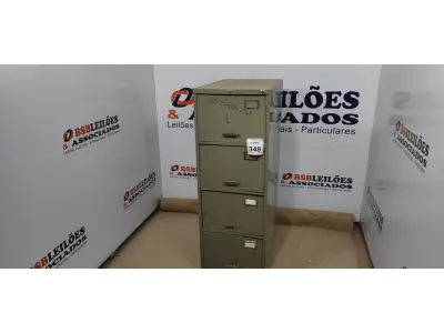 LOTE 348 - 01 ARQUIVO DE AÇO COM 04 GAVETAS. (NO ESTADO) ATENÇÃO! FAZER A VISITAÇÃO ANTES DE ARREMATAR, NÃO SABEMOS SE FUNCIONA, LEILÃO NÃO TEM GARANTIA E NEM DEVOLUÇÃO, SUJEITO A POSSÍVEIS AVARIAS VISÍVEIS/OCULTAS E/OU AUSÊNCIA DE COMPONENTES.