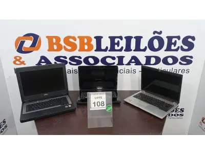 LOTE 108 - 03 NOTEBOOKS DE MARCA E MODELOS DIVERSOS PARA RETIRADA DE PEÇAS. (NO ESTADO) ATENÇÃO! FAZER A VISITAÇÃO ANTES DE ARREMATAR, NÃO SABEMOS SE FUNCIONA. LEILÃO NÃO TEM GARANTIA E NEM DEVOLUÇÃO, SUJEITO A POSSÍVEIS AVARIAS VISÍVEIS/OCULTAS E/OU AUSÊNCIA DE COMPONENTES.
