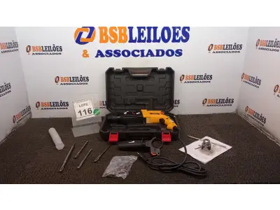 LOTE 116 - 01 MARTELETE E FURADEIRA COM MALETA.  MARCA HAMMERDRILL. (NO ESTADO) ATENÇÃO! FAZER A VISITAÇÃO ANTES DE ARREMATAR, NÃO SABEMOS SE FUNCIONA. LEILÃO NÃO TEM GARANTIA E NEM DEVOLUÇÃO, SUJEITO A POSSÍVEIS AVARIAS VISÍVEIS/OCULTAS E/OU AUSÊNCIA DE COMPONENTES.