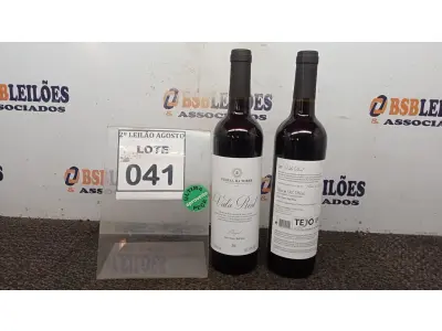 LOTE 041 - 02 GARRAFAS DE VINHO TINTO VALA REAL PORTUGUÊS SAFRA 2019 750ML. (NO ESTADO) ATENÇÃO! FAZER A VISITAÇÃO ANTES DE ARREMATAR, NÃO SABEMOS SE FUNCIONA, LEILÃO NÃO TEM GARANTIA E NEM DEVOLUÇÃO, SUJEITO A POSSÍVEIS AVARIAS VISÍVEIS/OCULTAS E/OU AUSÊNCIA DE COMPONENTES.