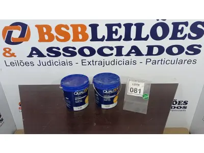 LOTE 081 - 02 TINTAS PARA INTERIORES COR AMARELO SOL E AREIA 3,6L MARCA QUALITEX. (NO ESTADO) ATENÇÃO! FAZER A VISITAÇÃO ANTES DE ARREMATAR, NÃO SABEMOS SE FUNCIONA. LEILÃO NÃO TEM GARANTIA E NEM DEVOLUÇÃO, SUJEITO A POSSÍVEIS AVARIAS VISÍVEIS/OCULTAS E/OU AUSÊNCIA DE COMPONENTES.