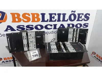 LOTE 246 - 03 CENTRAIS PABX INTELBRAS. (NO ESTADO) ATENÇÃO! FAZER A VISITAÇÃO ANTES DE ARREMATAR, NÃO SABEMOS SE FUNCIONA, LEILÃO NÃO TEM GARANTIA E NEM DEVOLUÇÃO, SUJEITO A POSSÍVEIS AVARIAS VISÍVEIS/OCULTAS E/OU AUSÊNCIA DE COMPONENTES.