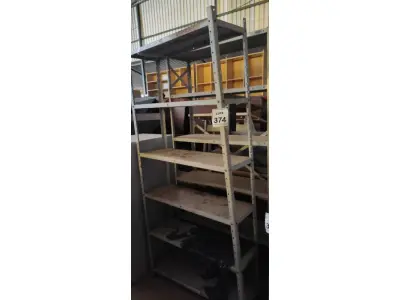 LOTE 374 - 02 ESTANTES DE FERRO COM 06 PRATELEIRAS. (NO ESTADO) ATENÇÃO! FAZER A VISITAÇÃO ANTES DE ARREMATAR, NÃO SABEMOS SE FUNCIONA, LEILÃO NÃO TEM GARANTIA E NEM DEVOLUÇÃO, SUJEITO A POSSÍVEIS AVARIAS VISÍVEIS/OCULTAS E/OU AUSÊNCIA DE COMPONENTES.
